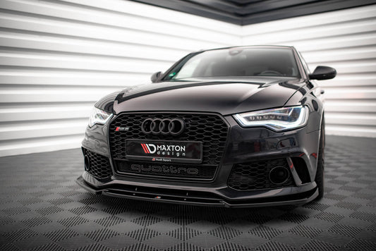 Front Ansatz für Audi A6 RS6 Look C7 schwarz Hochglanz