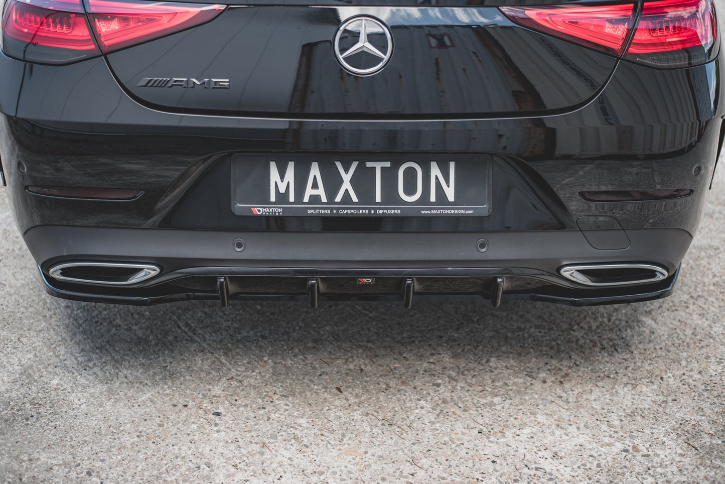 Diffusor Heck Ansatz für Mercedes-Benz CLS AMG-Line C257 schwarz matt