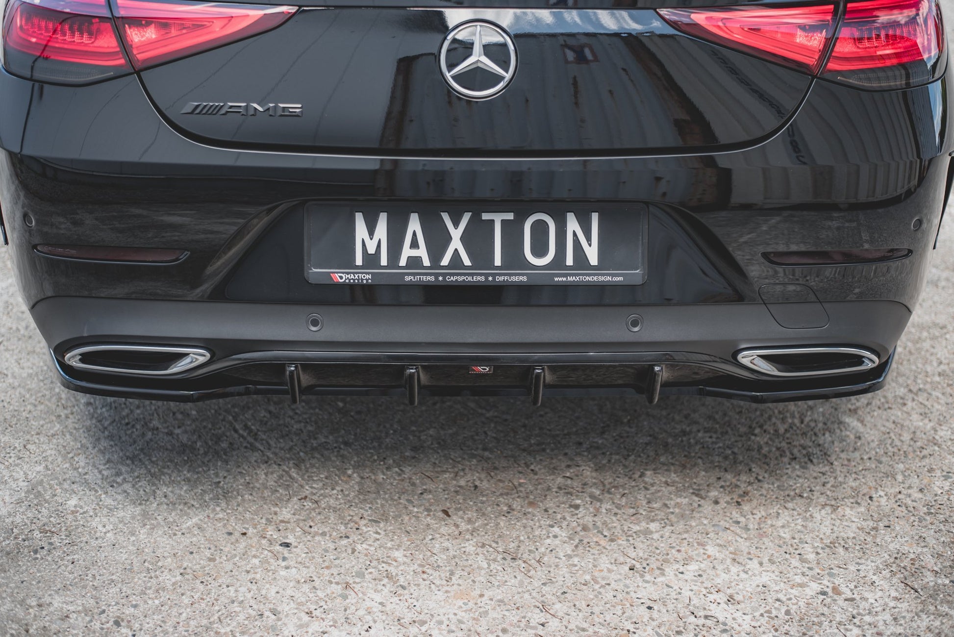 Diffusor Heck Ansatz für Mercedes-Benz CLS AMG-Line C257 schwarz matt