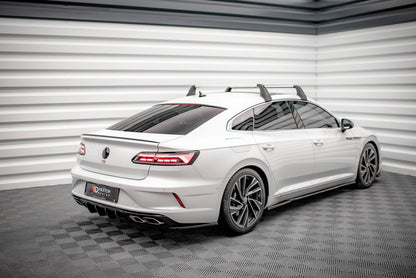Heck Ansatz Flaps Diffusor für Volkswagen Arteon R schwarz Hochglanz