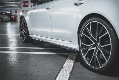 Seitenschweller Ansatz für V.2 für Audi RS6 C7 schwarz Hochglanz
