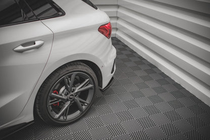 Heck Ansatz Flaps Diffusor V.1 für Audi S3 Sportback 8Y schwarz matt