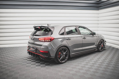 Heck Ansatz Flaps Diffusor V.3 für Hyundai I30 N Hatchback Mk3 Facelift schwarz matt