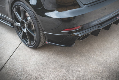 Heck Ansatz Flaps Diffusor V.2 für Audi RS3 8V Sportback Facelift schwarz matt