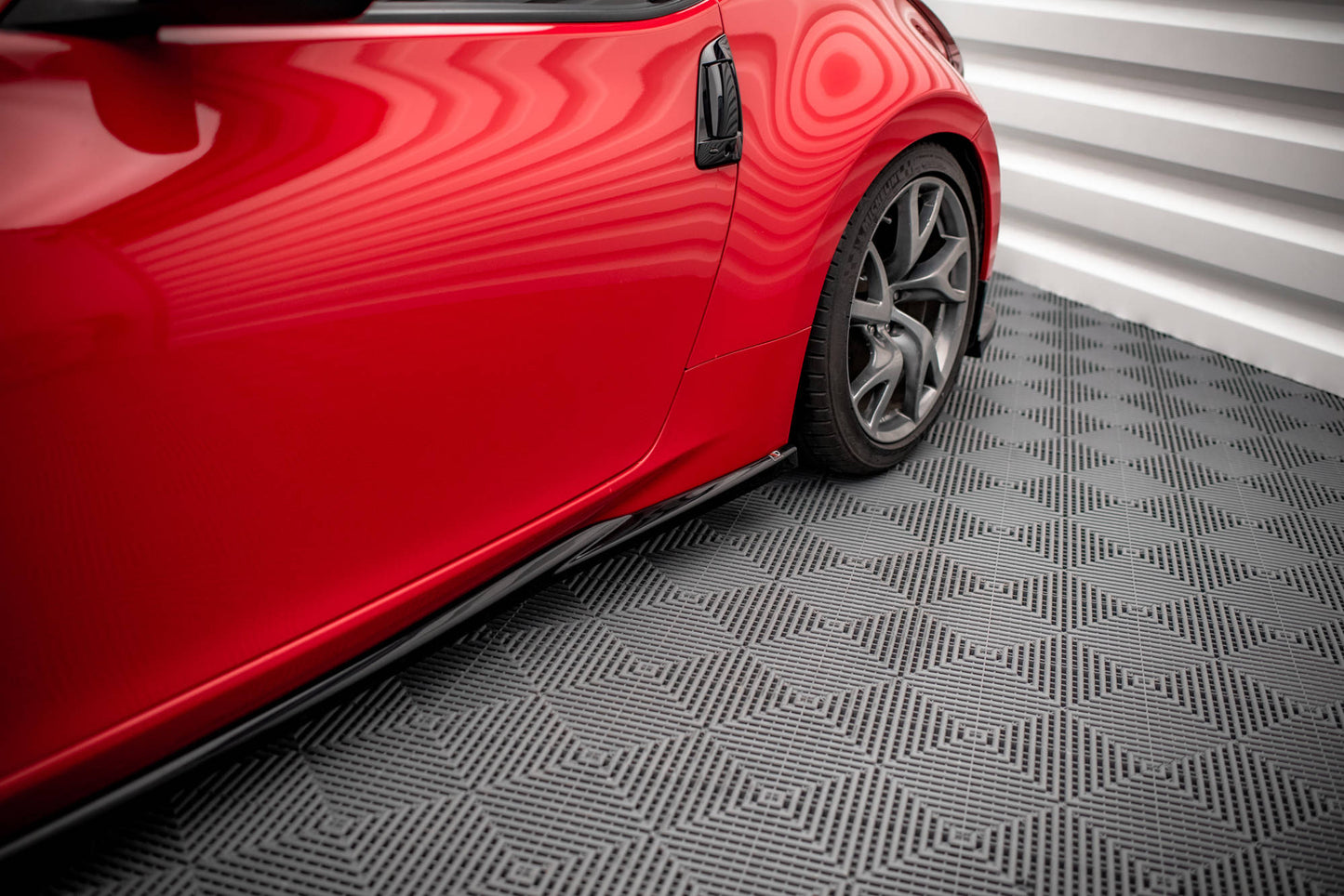 Seitenschweller Ansatz für V.2 für Nissan 370Z  schwarz matt