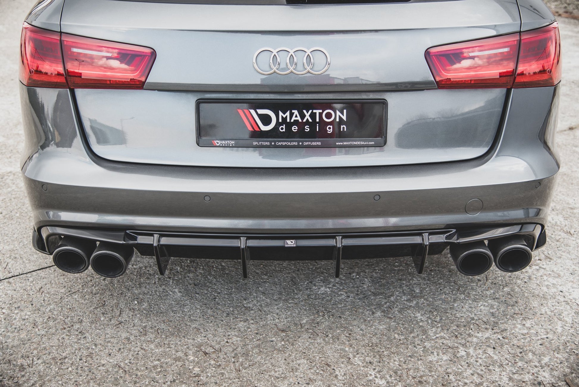 Diffusor Heck Ansatz für Audi S6 / A6 S-Line C7 FL schwarz Hochglanz