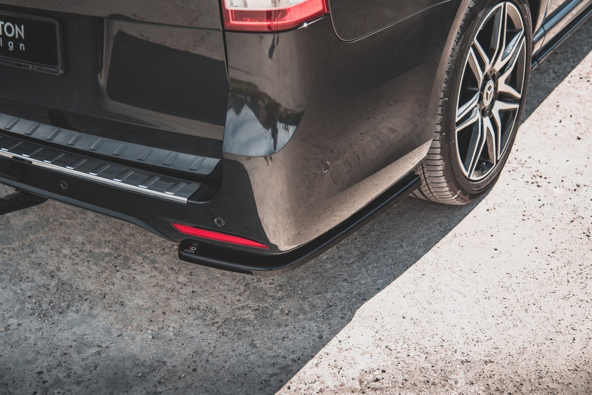 Heck Ansatz Flaps Diffusor V.1 für Mercedes-Benz V-Klasse AMG-Line W447 Facelift schwarz matt
