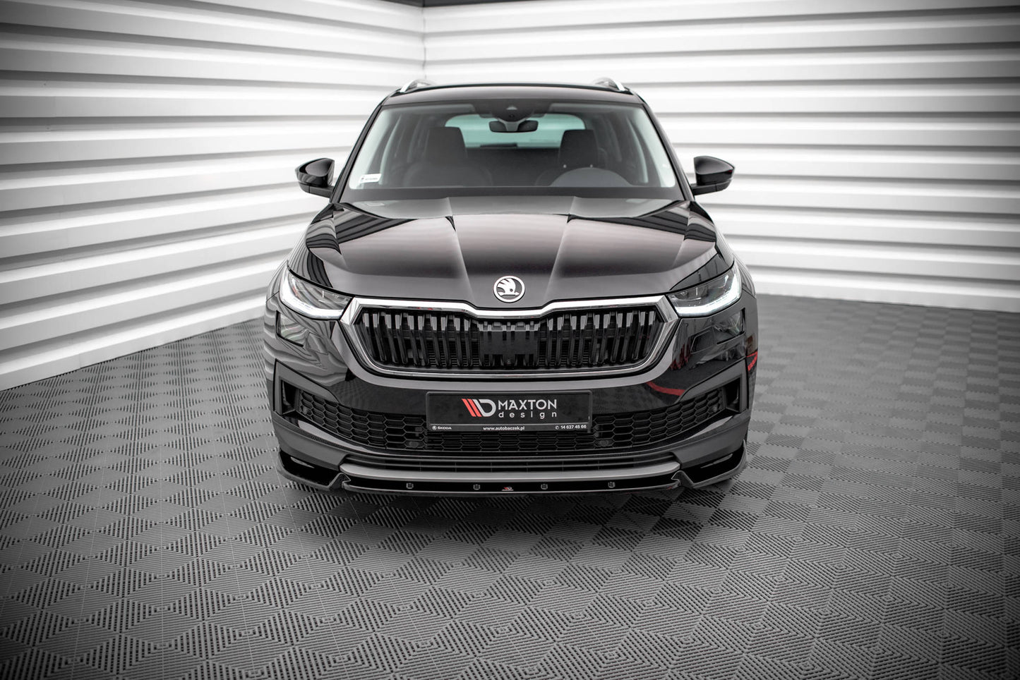 Front Ansatz V.1 für Skoda Kodiaq Mk1 Facelift schwarz matt