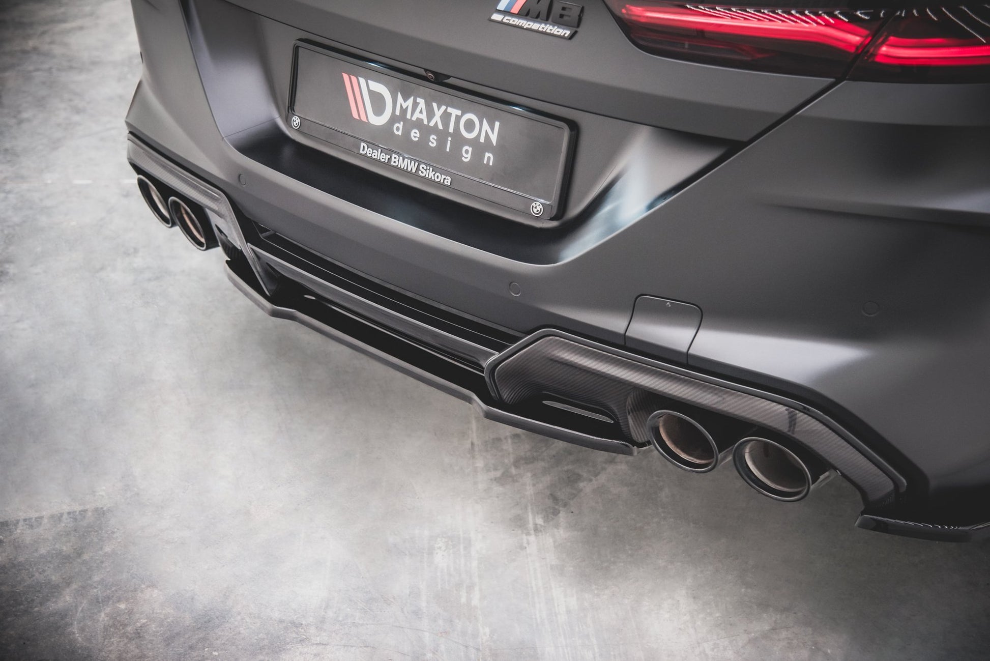 Mittlerer Diffusor Heck Ansatz für BMW M8  Gran Coupe F93 Carbon Look
