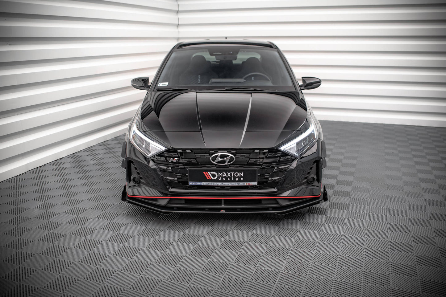 Street Pro Front Ansatz für +Flaps für V.1 + Flaps Hyundai I20 N Mk3 schwarz Hochglanz