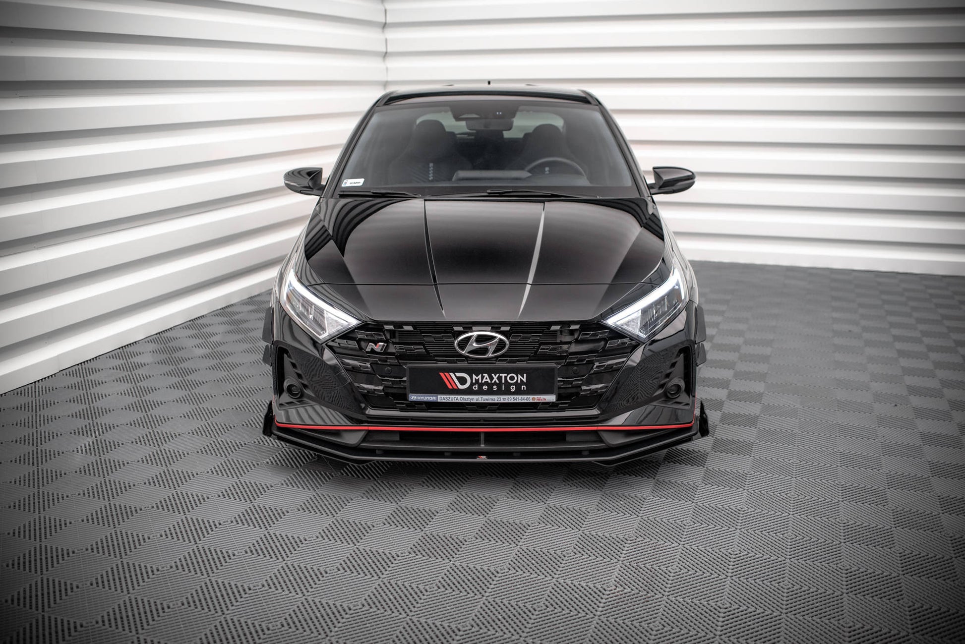 Street Pro Front Ansatz für +Flaps für V.1 + Flaps Hyundai I20 N Mk3 schwarz Hochglanz