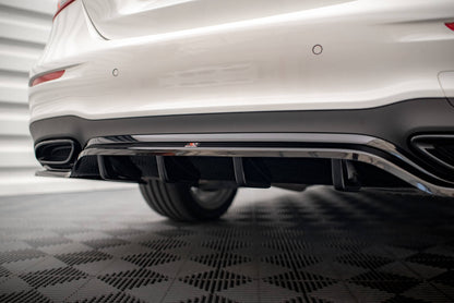 Mittlerer Diffusor Heck Ansatz DTM Look für Mercedes-Benz E AMG-Line W213 Facelift schwarz Hochglanz