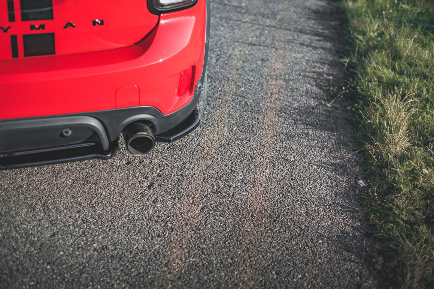 Heck Ansatz Flaps Diffusor für Mini Countryman Mk2 F60 JCW Carbon Look