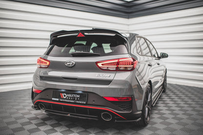 Heck Ansatz Flaps Diffusor V.2 für Hyundai I30 N Hatchback Mk3 Facelift Carbon Look