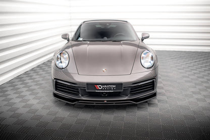 Front Ansatz für Porsche 911 Carrera 4S 992 schwarz Hochglanz