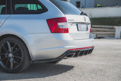 Heck Ansatz Flaps Diffusor V.2 für Skoda Octavia RS Mk3/Mk3 FL Hatchback/Kombi  Carbon Look