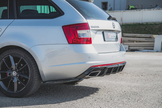 Heck Ansatz Flaps Diffusor V.2 für Skoda Octavia RS Mk3/Mk3 FL Hatchback/Kombi  Carbon Look