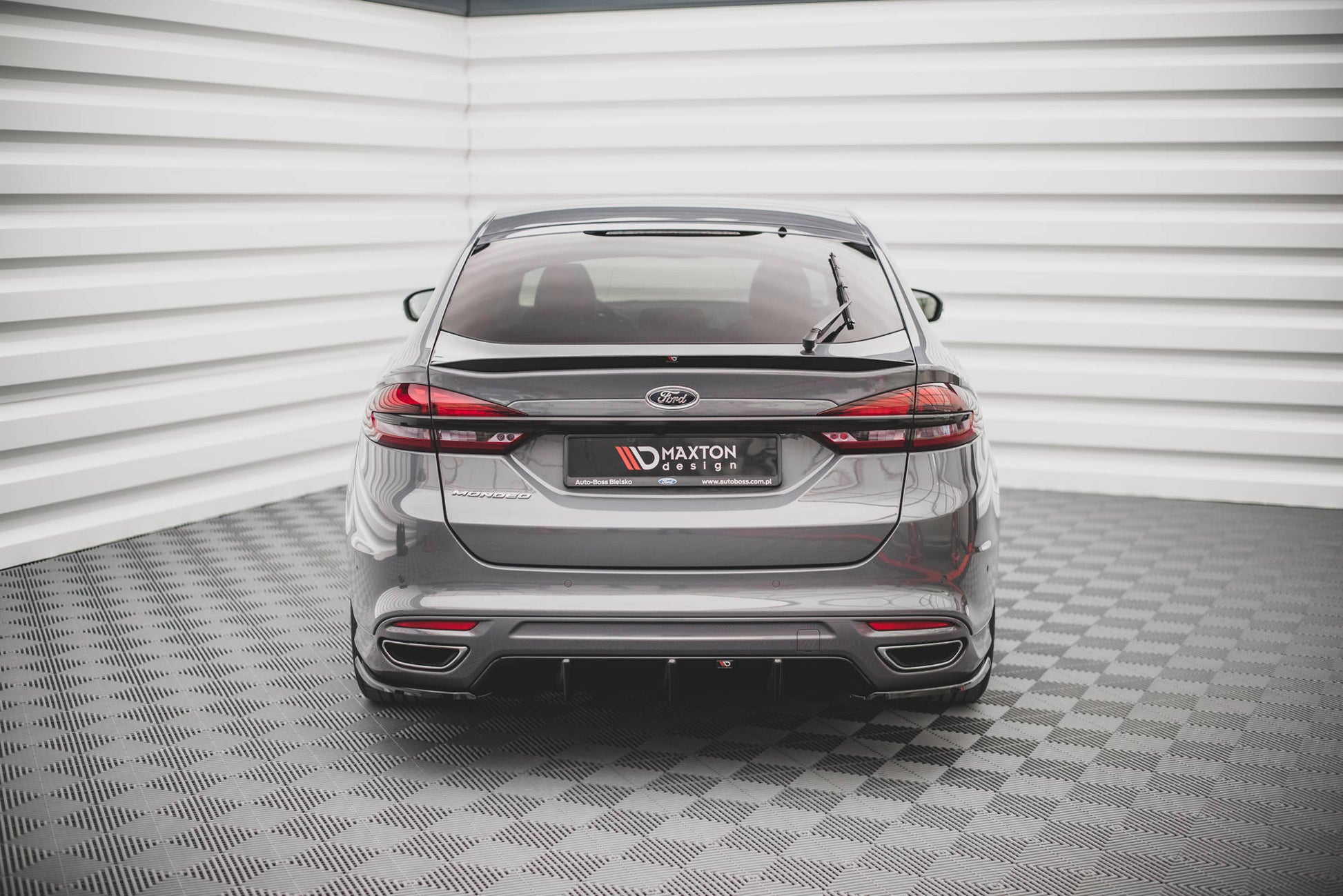 Heck Ansatz Flaps Diffusor V.2 für Ford Mondeo ST-Line Mk5 Facelift schwarz matt