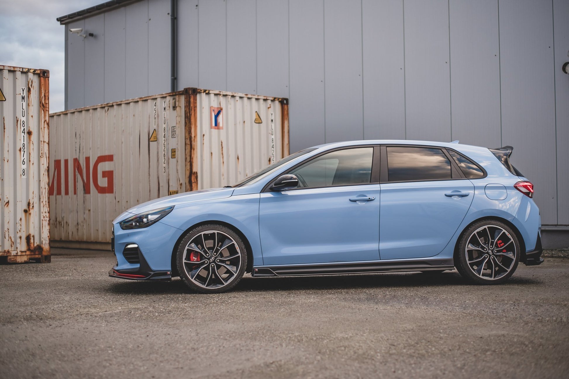 Seitenschweller Ansatz für V.5 Hyundai I30 N Mk3 / Mk3 FL Hatchback/ Fastback schwarz matt