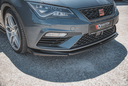 Front Ansatz V.5 für Seat Leon Cupra / FR Mk3 FL schwarz Hochglanz