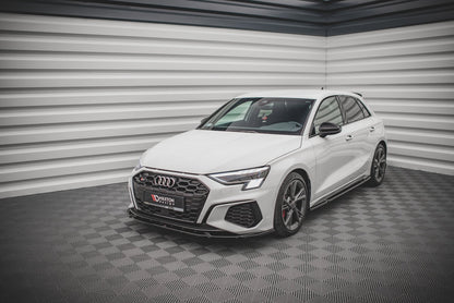 Front Ansatz V.3 für Audi S3 / A3 S-Line 8Y schwarz Hochglanz