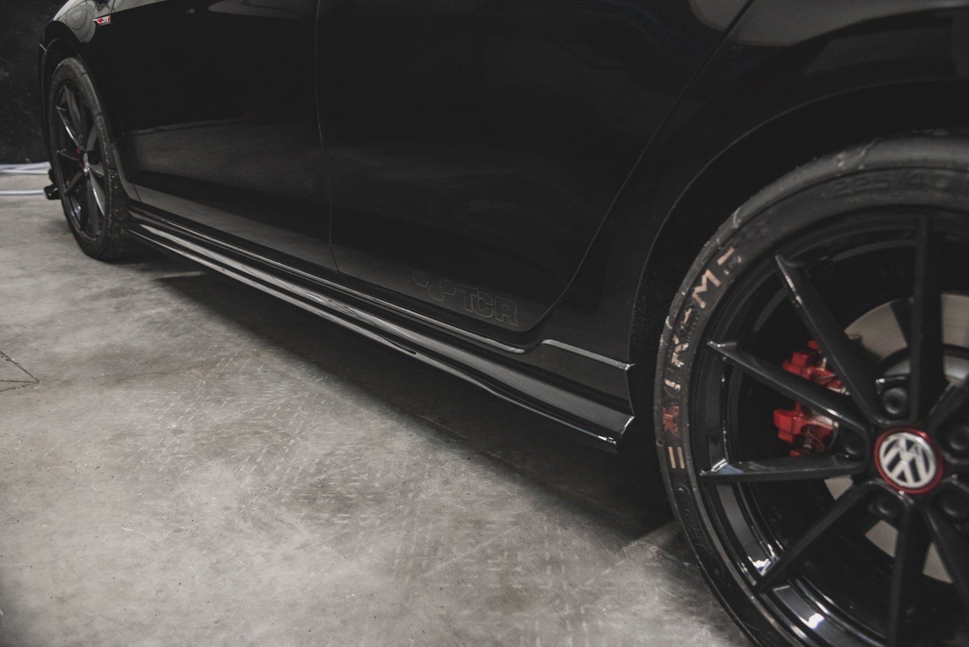 Seitenschweller Ansatz für VW Golf 7 GTI TCR  schwarz Hochglanz