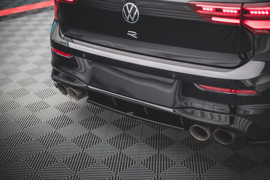 Mittlerer Diffusor Heck Ansatz für Volkswagen Golf R Mk8 schwarz matt
