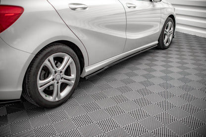 Seitenschweller Ansatz für V.2 für Mercedes-Benz A W176 Carbon Look