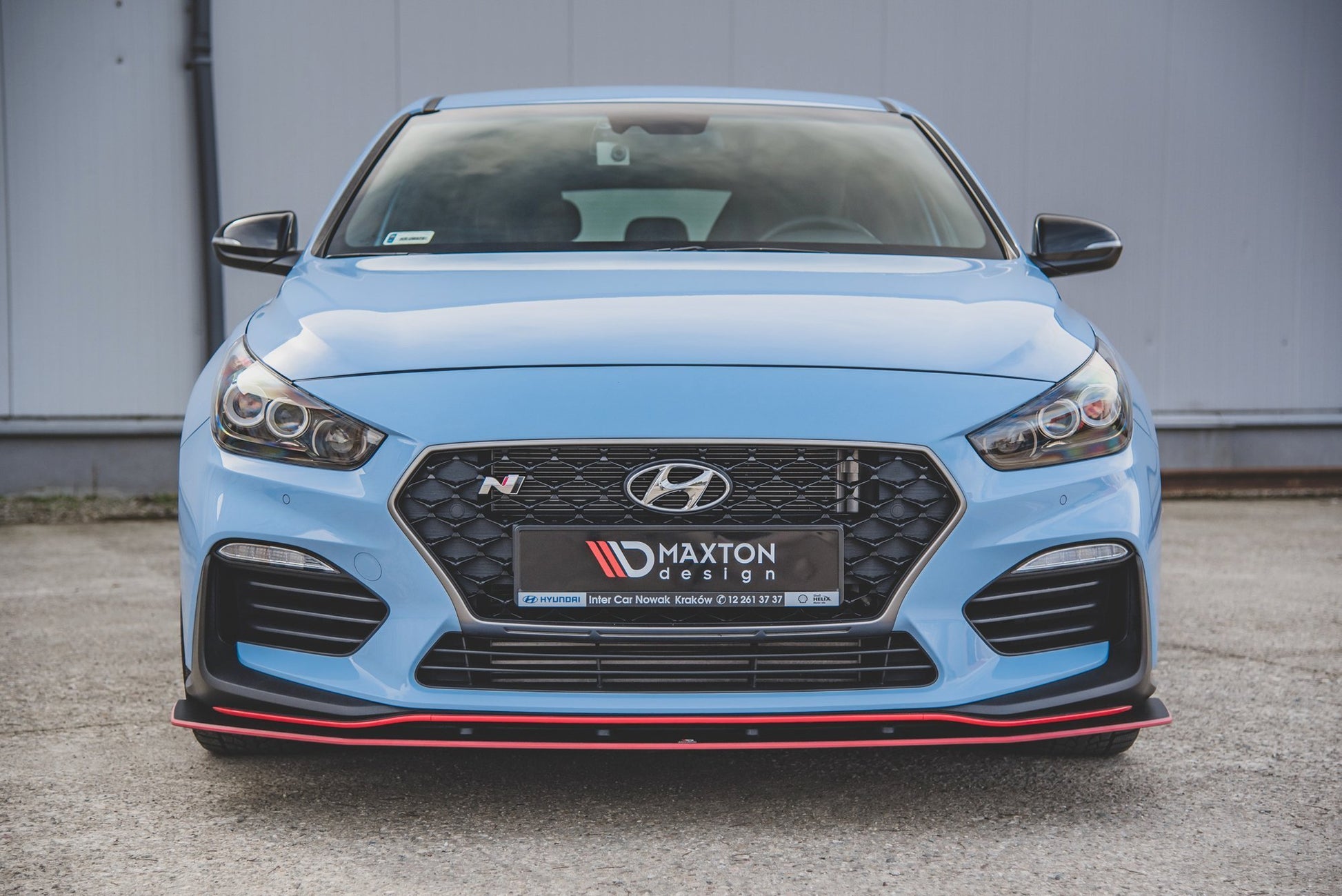 Robuste Racing Front Ansatz für passend +Flaps für Hyundai I30 N Mk3 Hatchback / Fastback schwarz Hochglanz