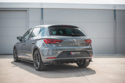 Diffusor Heck Ansatz für SEAT Leon Mk3 FR Facelift schwarz matt