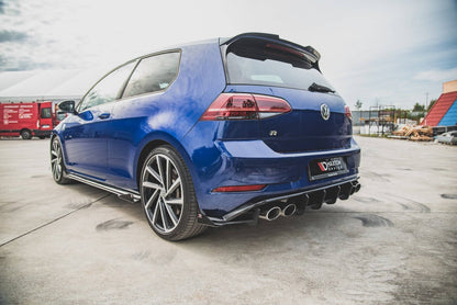 Hintere Seiten Flaps für Volkswagen Golf 7 R Facelift schwarz Hochglanz