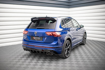Diffusor Heck Ansatz für Volkswagen Tiguan R Mk2 Facelift schwarz Hochglanz