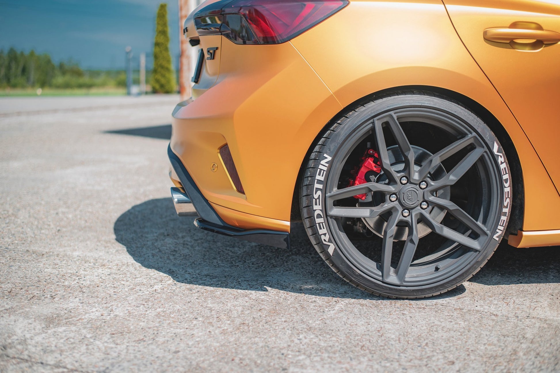 Heck Ansatz Flaps Diffusor V.2 für Ford Focus ST Mk4  schwarz matt