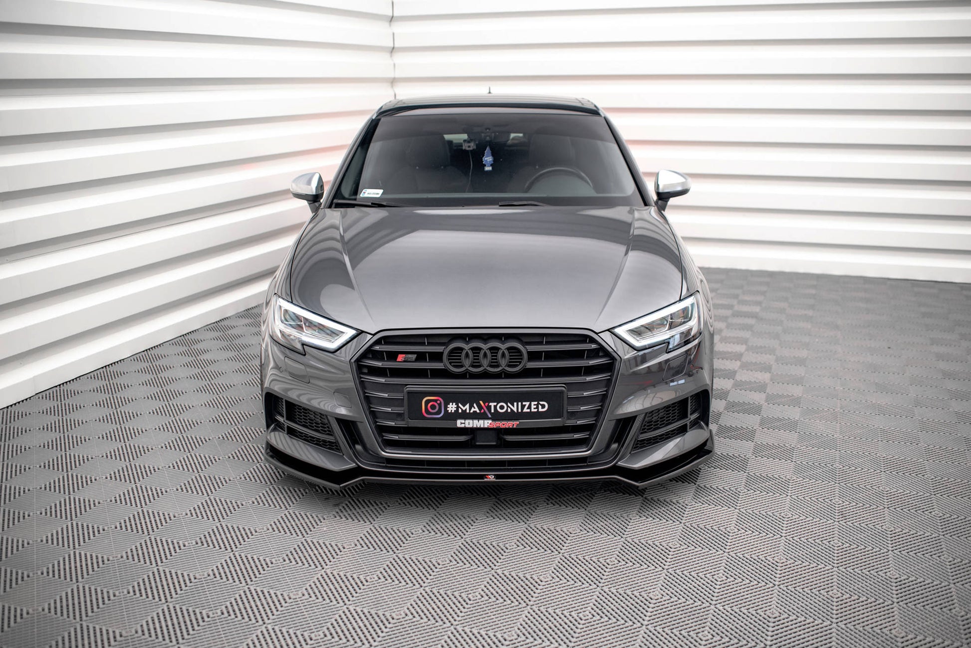 Front Ansatz V.2 für Audi S3 Sportback 8V Facelift schwarz matt