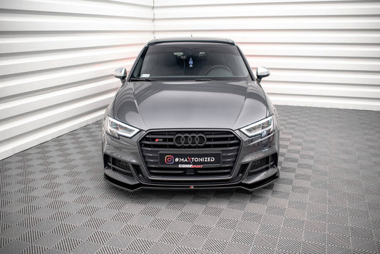 Front Ansatz V.2 für Audi S3 Sportback 8V Facelift schwarz matt