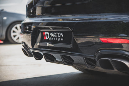 Diffusor Heck Ansatz für Porsche Panamera Turbo 970 Facelift schwarz matt