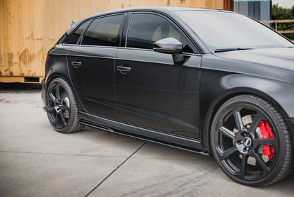 Seitenschweller Ansatz für V.2 für Audi RS3 8V Sportback Facelift schwarz matt
