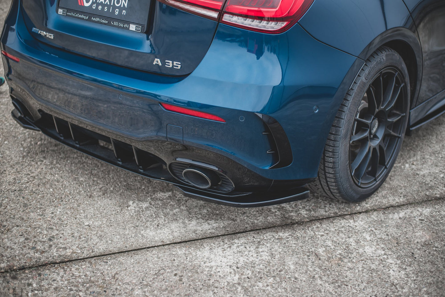 Heck Ansatz Flaps Diffusor für Mercedes A35 AMG Hatchback W177  Carbon Look