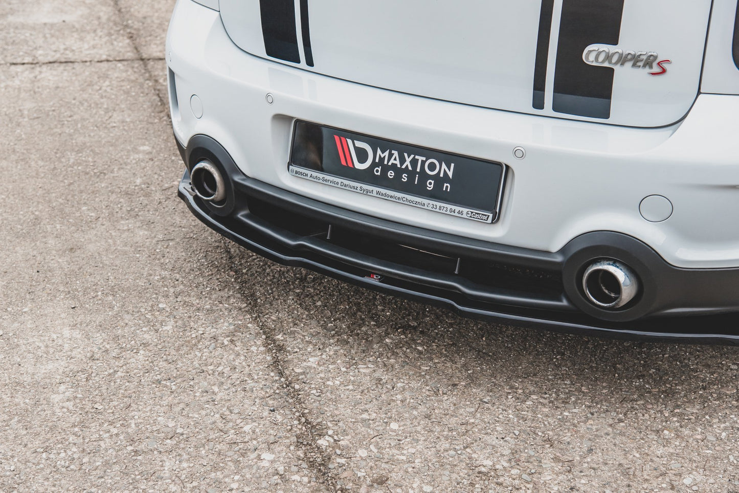 Mittlerer Diffusor Heck Ansatz für Mini Countryman Mk1 JCW schwarz Hochglanz