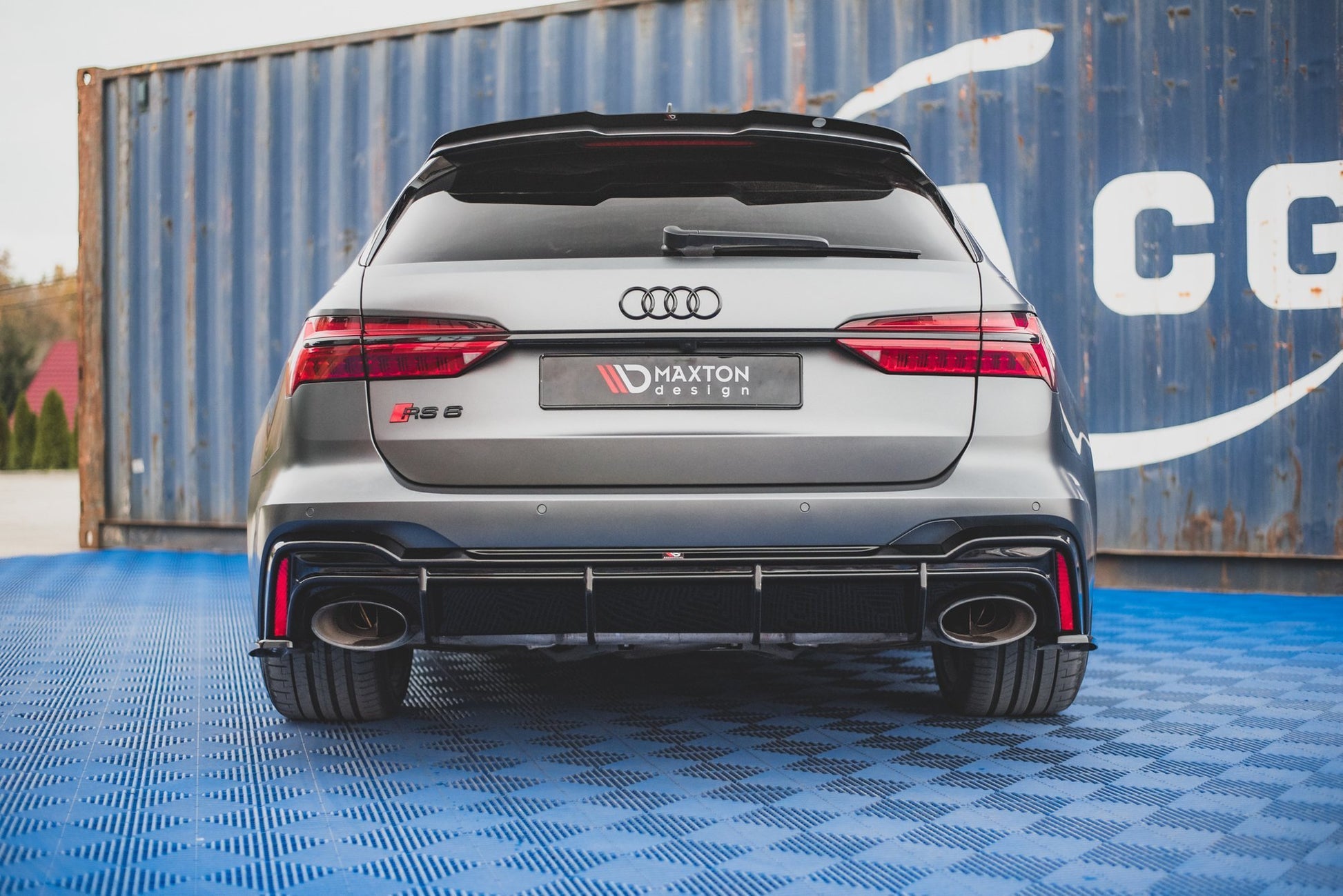 Diffusor Heck Ansatz für Audi RS6 C8 / RS7 C8 schwarz Hochglanz