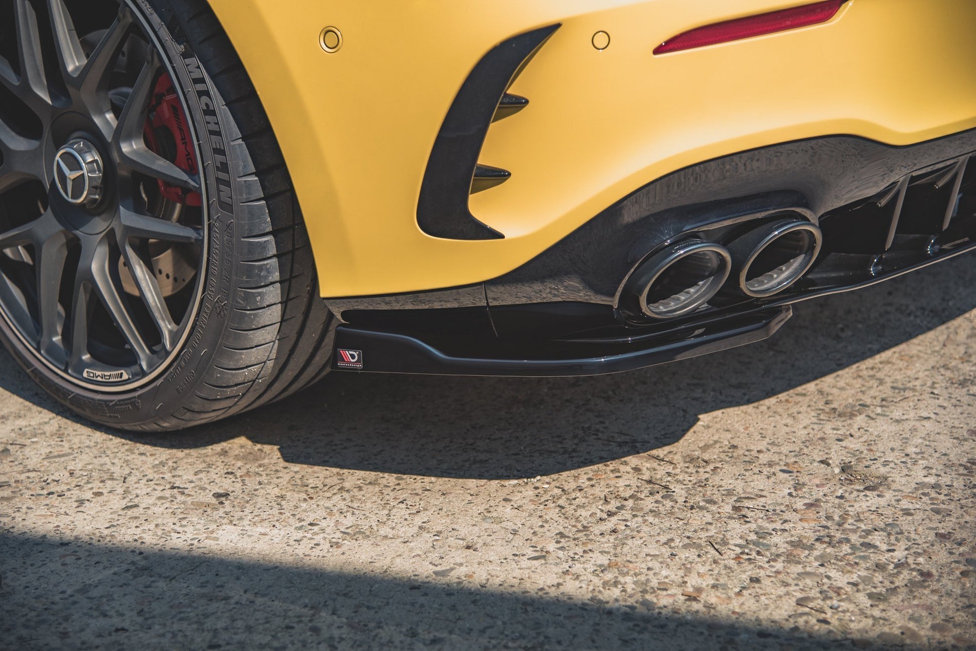 Heck Ansatz Flaps Diffusor für Mercedes-AMG A 45 S W177 schwarz matt
