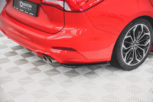 Heck Ansatz Flaps Diffusor V.1 für Ford Focus ST-Line Kombi Mk4 Carbon Look
