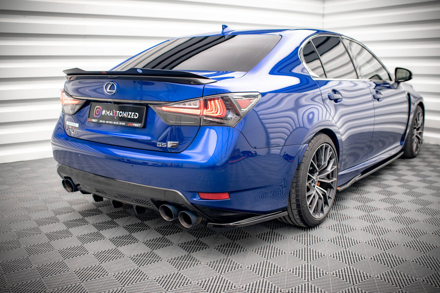 Heck Ansatz Flaps Diffusor für Lexus GS F Mk4 Facelift schwarz matt