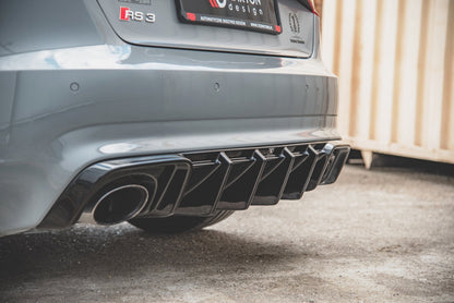 Diffusor Heck Ansatz für Audi RS3 8V Sportback schwarz matt