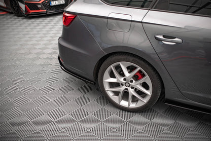 Heck Ansatz Flaps Diffusor V.2 für Seat Leon FR Sportstourer Mk3 schwarz Hochglanz