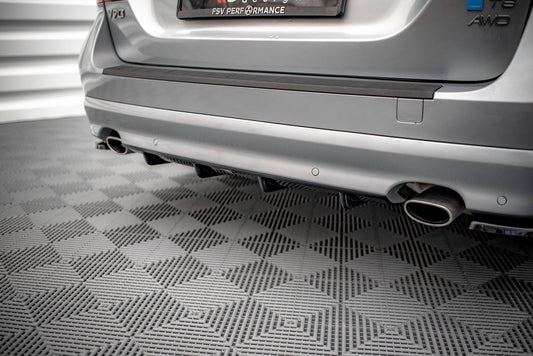 Diffusor Heck Ansatz für Volvo V70 Mk3 Carbon Look