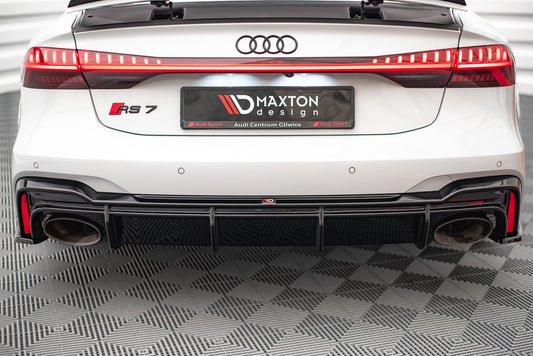 Diffusor Heck Ansatz für Audi RS6 C8 / RS7 C8 schwarz Hochglanz