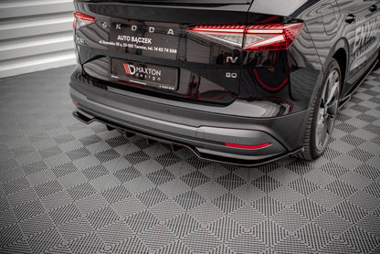 Mittlerer Diffusor Heck Ansatz DTM Look für Skoda Enyaq iV schwarz matt