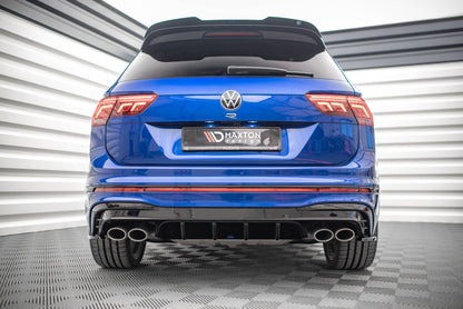 Diffusor Heck Ansatz für Volkswagen Tiguan R Mk2 Facelift schwarz Hochglanz