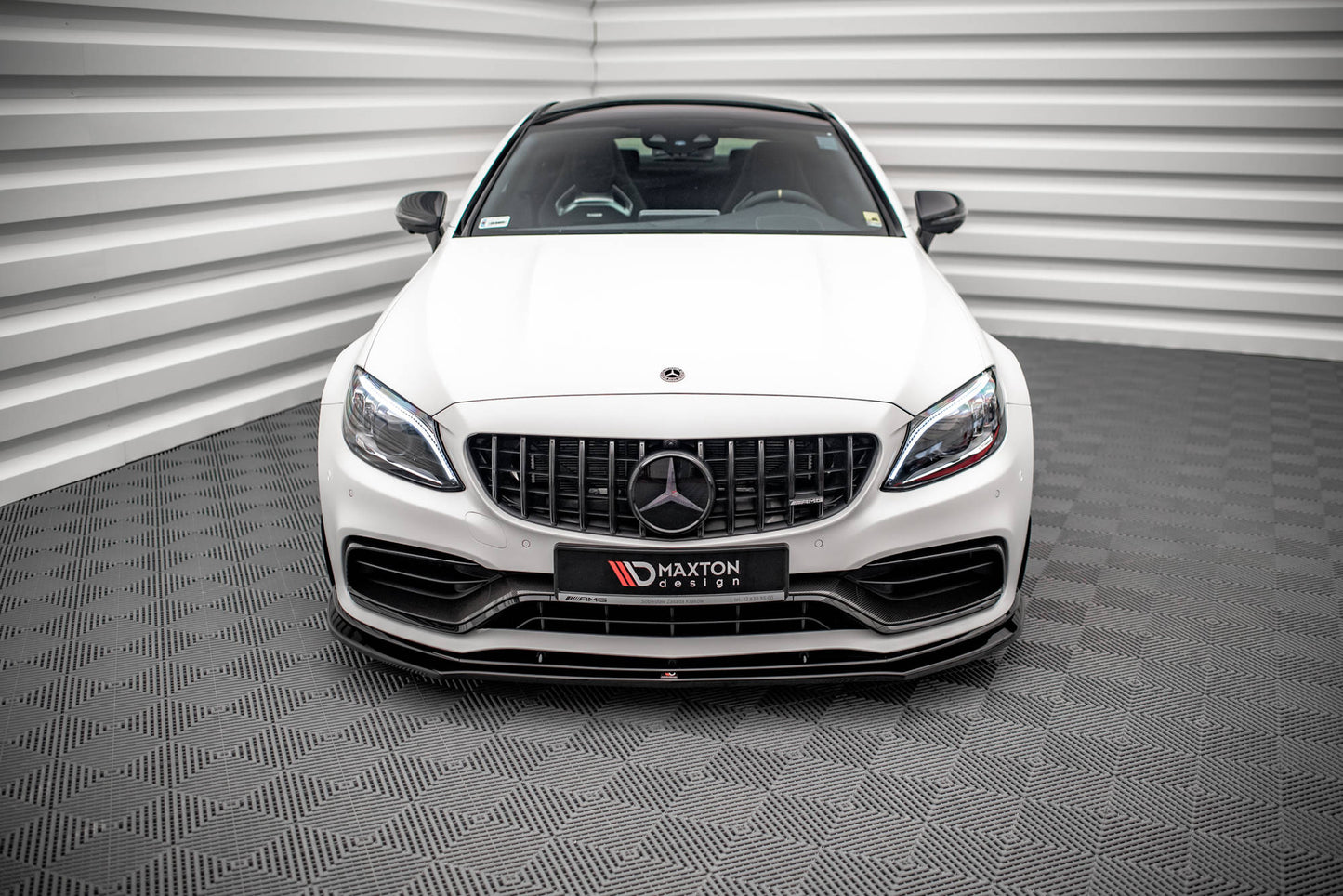 Front Ansatz V.3 für Mercedes-AMG C63 Coupe C205 Facelift schwarz Hochglanz